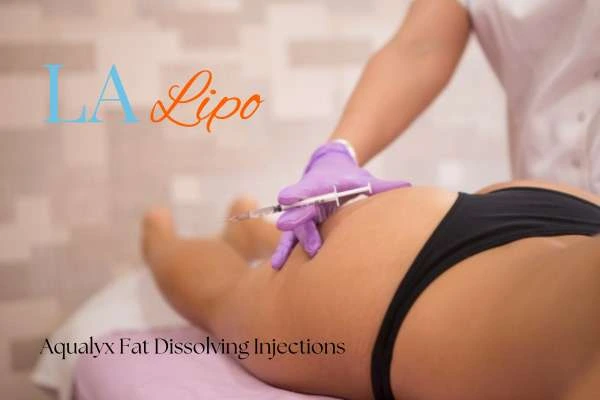 Woman having fat dissolving injections Teddington on thighs