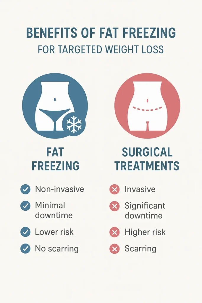 graphic showing the benefits of fat freezing Teddington