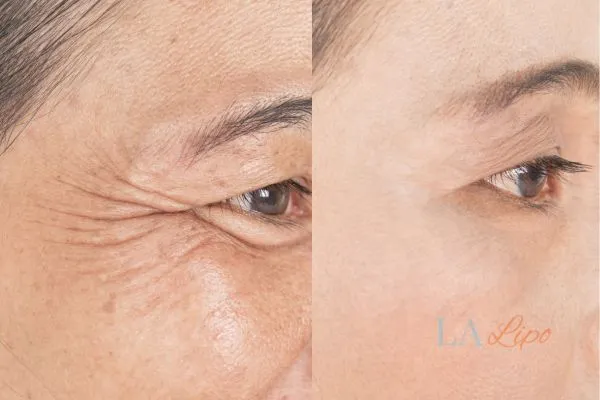 Before and after results of woman - HI-fu wrinkles reduction treatment Teddington