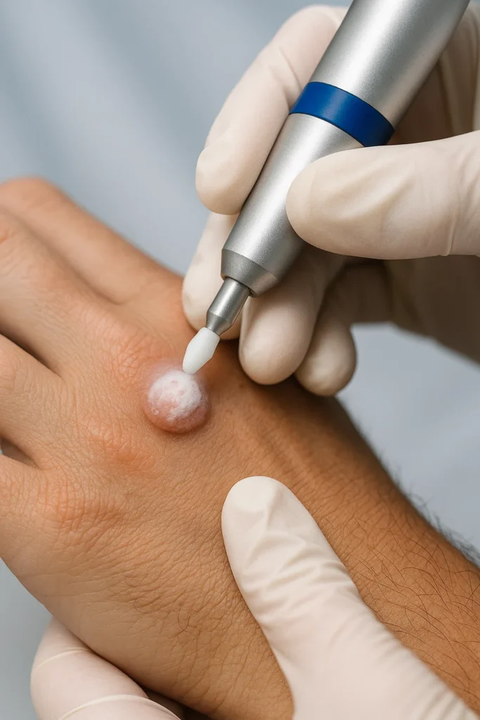 example of wart removal Teddington using cryopen