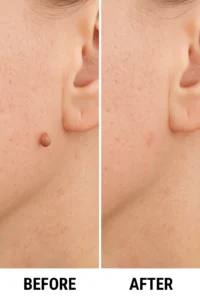 Skin tags removal Teddington before and after