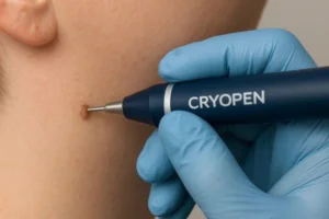 Person receiving skin tag removal Teddington